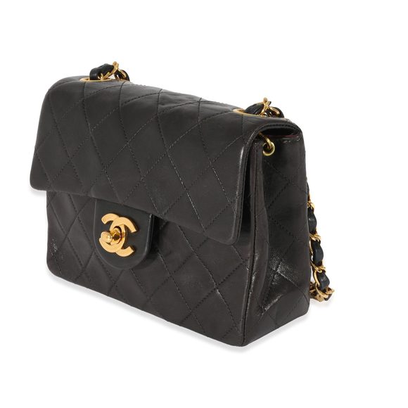 Chanel Vintage Black Lambskin 24K Mini Flap Bag - Picture 2 of 8
